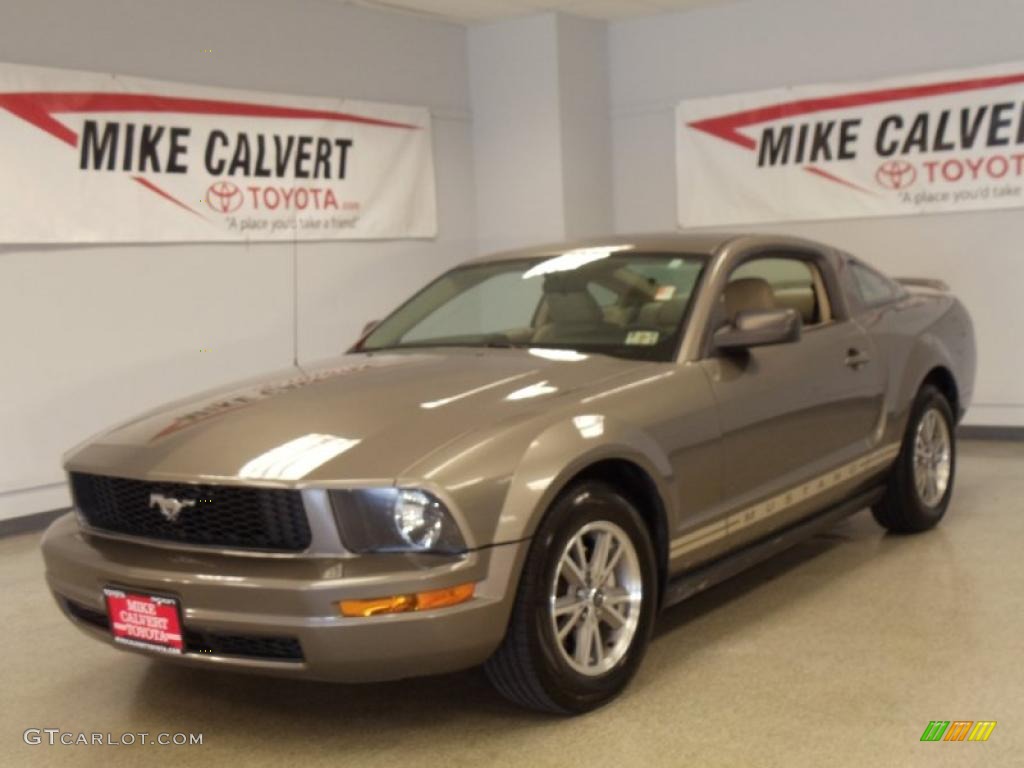 2005 Mustang V6 Deluxe Coupe - Mineral Grey Metallic / Medium Parchment photo #1