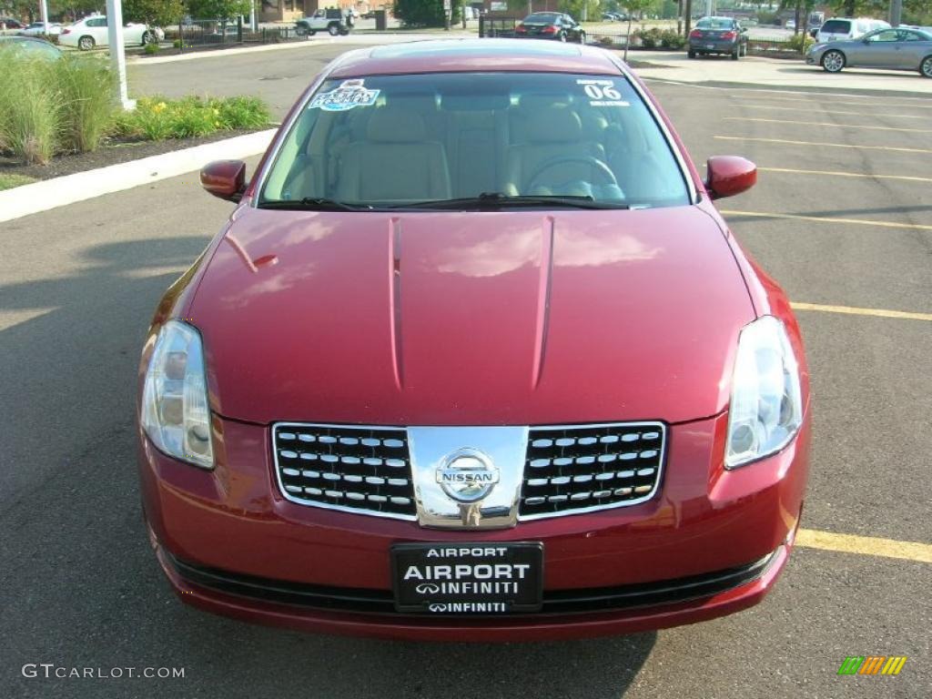 2006 Maxima 3.5 SL - Red Opulence Metallic / Cafe Latte photo #2