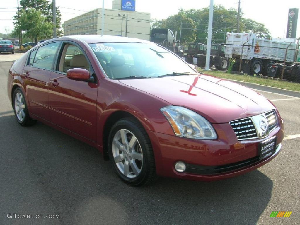 2006 Maxima 3.5 SL - Red Opulence Metallic / Cafe Latte photo #3