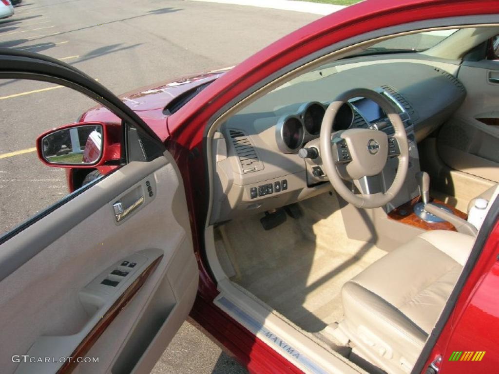 2006 Maxima 3.5 SL - Red Opulence Metallic / Cafe Latte photo #9
