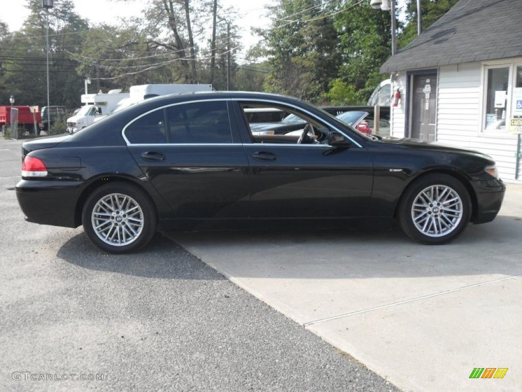 2004 7 Series 745i Sedan - Jet Black / Black/Natural Brown photo #3