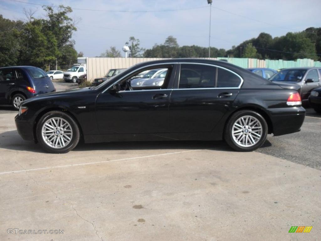 2004 7 Series 745i Sedan - Jet Black / Black/Natural Brown photo #7