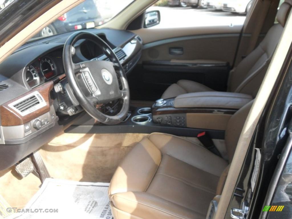 2004 7 Series 745i Sedan - Jet Black / Black/Natural Brown photo #8