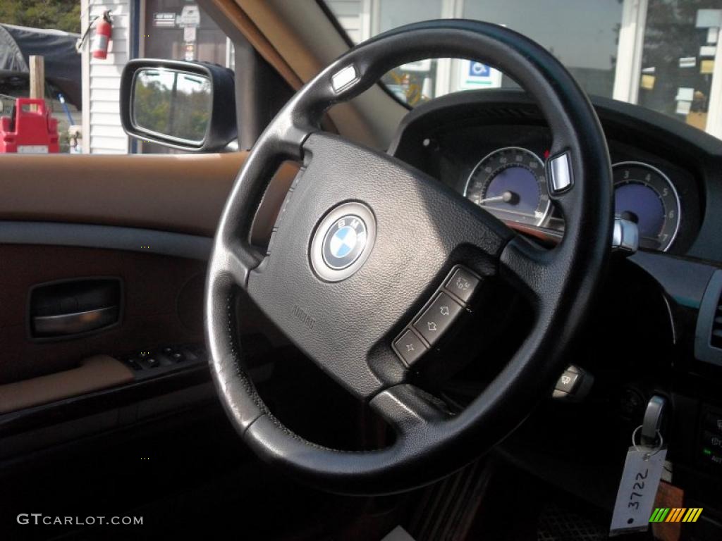 2004 7 Series 745i Sedan - Jet Black / Black/Natural Brown photo #12