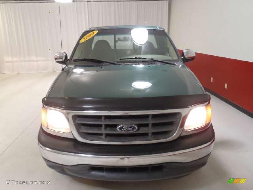 2000 F150 XL Regular Cab - Amazon Green Metallic / Medium Parchment photo #2