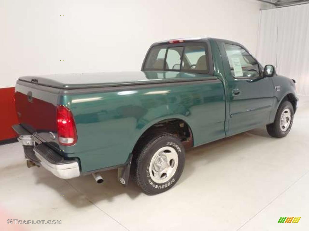 2000 F150 XL Regular Cab - Amazon Green Metallic / Medium Parchment photo #4