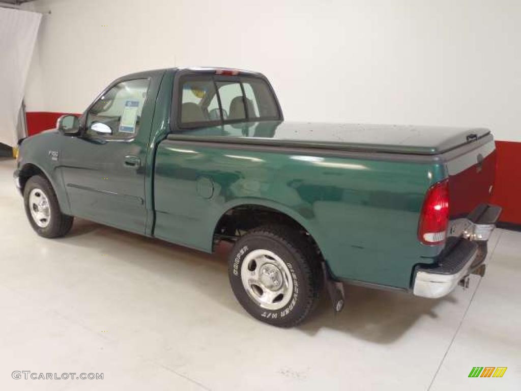 2000 F150 XL Regular Cab - Amazon Green Metallic / Medium Parchment photo #6