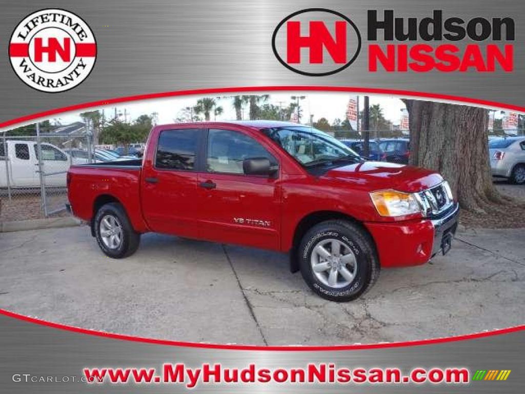 2011 Titan SV Crew Cab - Red Alert / Almond photo #1