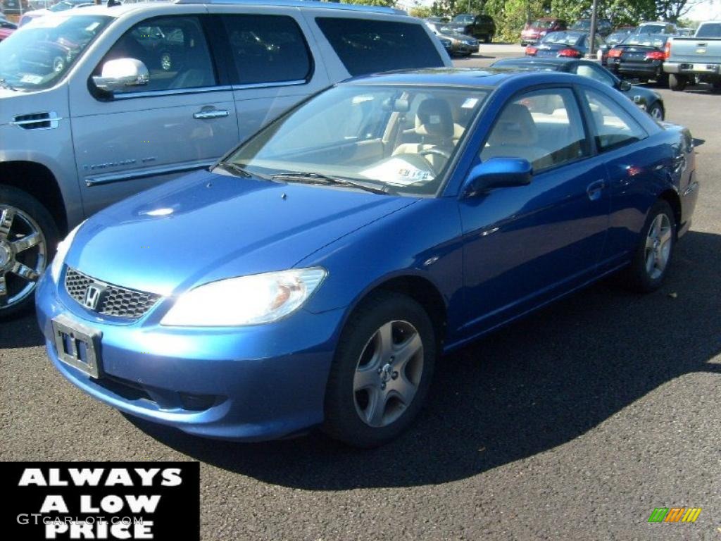 2004 Civic EX Coupe - Vivid Blue Pearl / Ivory Beige photo #1