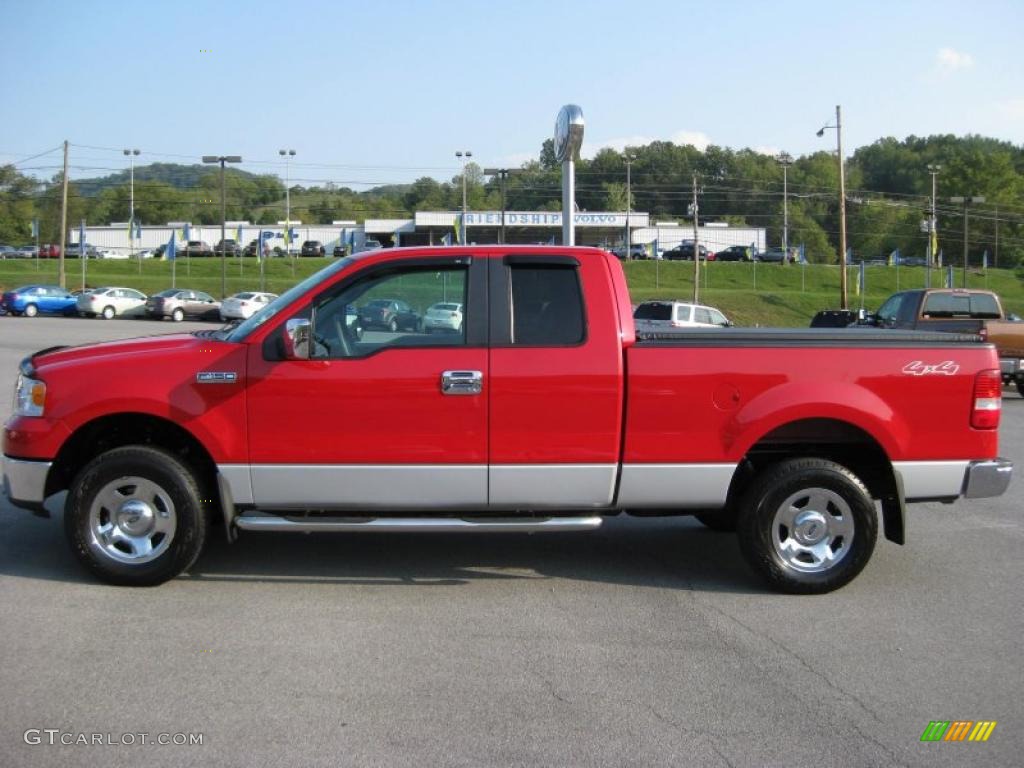 2007 F150 XLT SuperCab 4x4 - Bright Red / Medium Flint photo #1