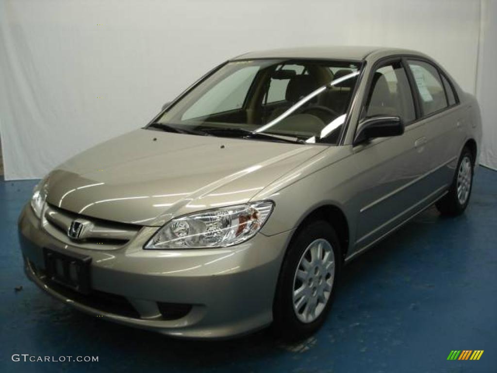 2005 Civic LX Sedan - Shoreline Mist Metallic / Ivory photo #1