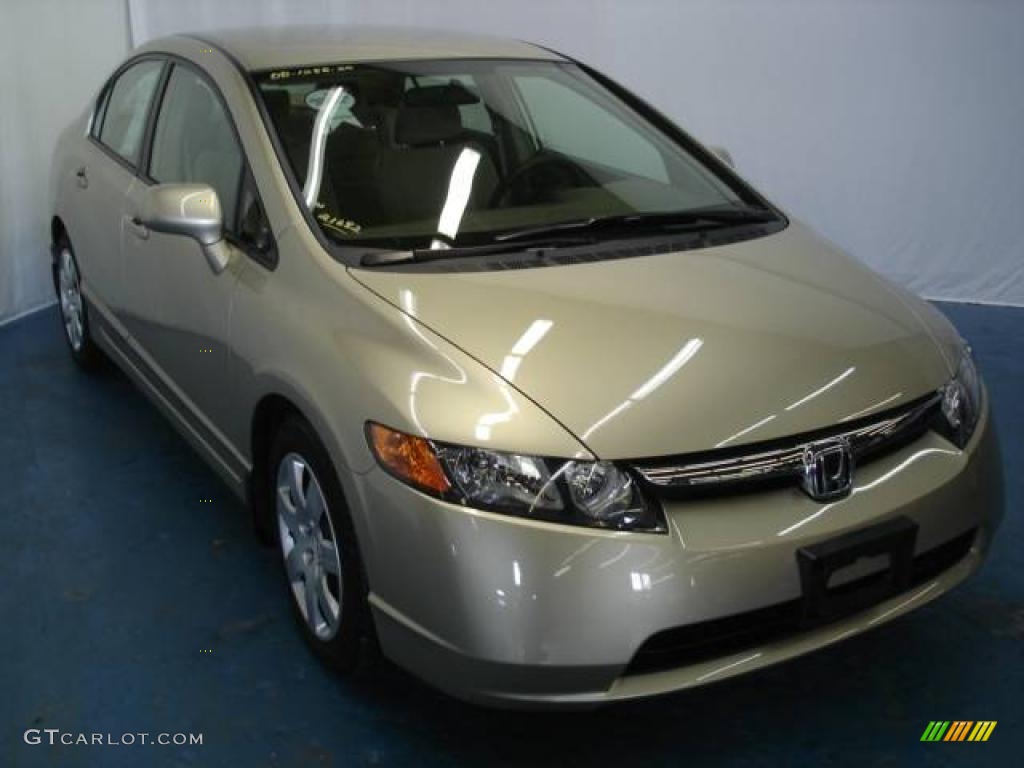 2008 Civic LX Sedan - Borrego Beige Metallic / Ivory photo #4
