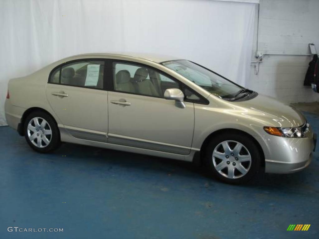 2008 Civic LX Sedan - Borrego Beige Metallic / Ivory photo #5