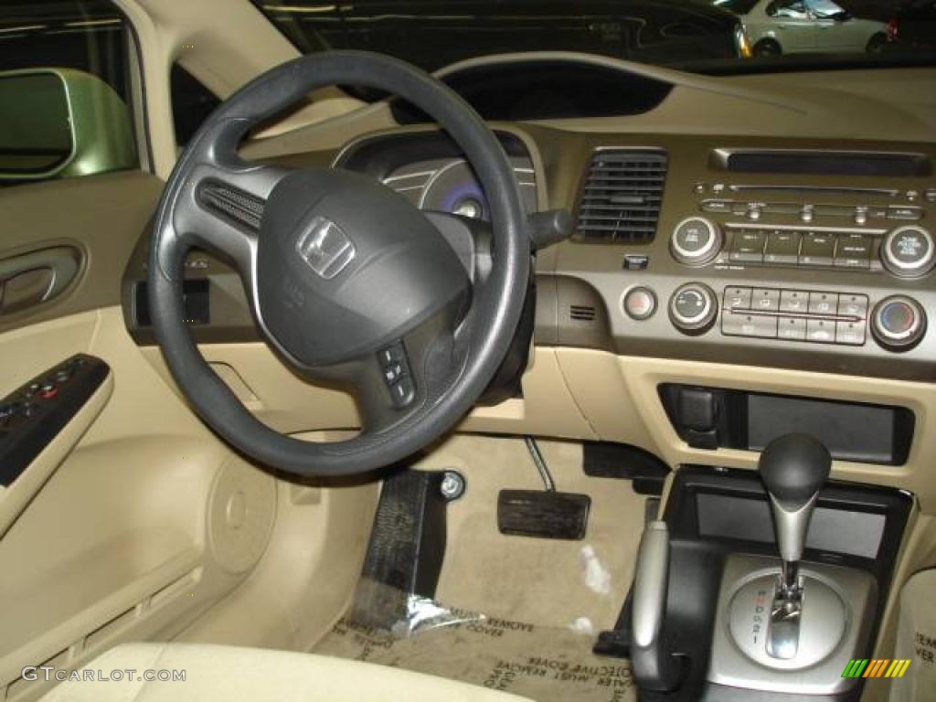 2008 Civic LX Sedan - Borrego Beige Metallic / Ivory photo #14