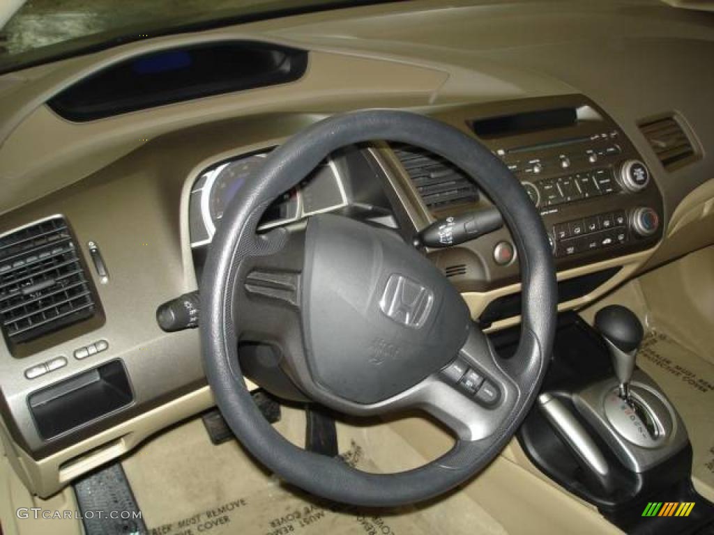 2008 Civic LX Sedan - Borrego Beige Metallic / Ivory photo #17
