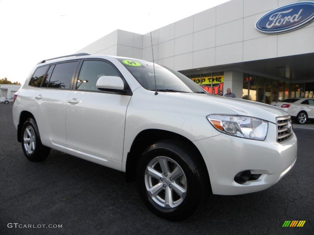 2009 Highlander  - Blizzard White Pearl / Sand Beige photo #1