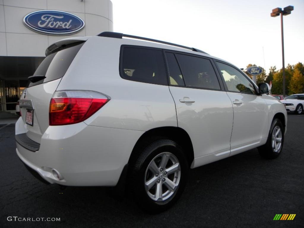 2009 Highlander  - Blizzard White Pearl / Sand Beige photo #3