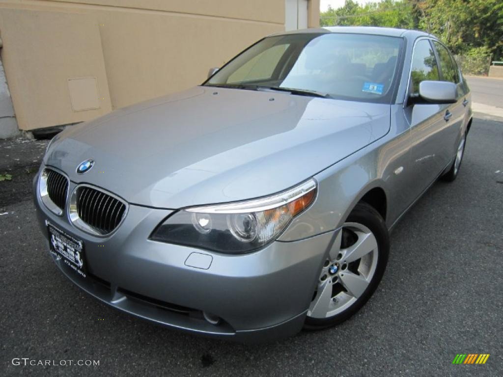 2007 5 Series 530xi Sedan - Silver Grey Metallic / Grey photo #1