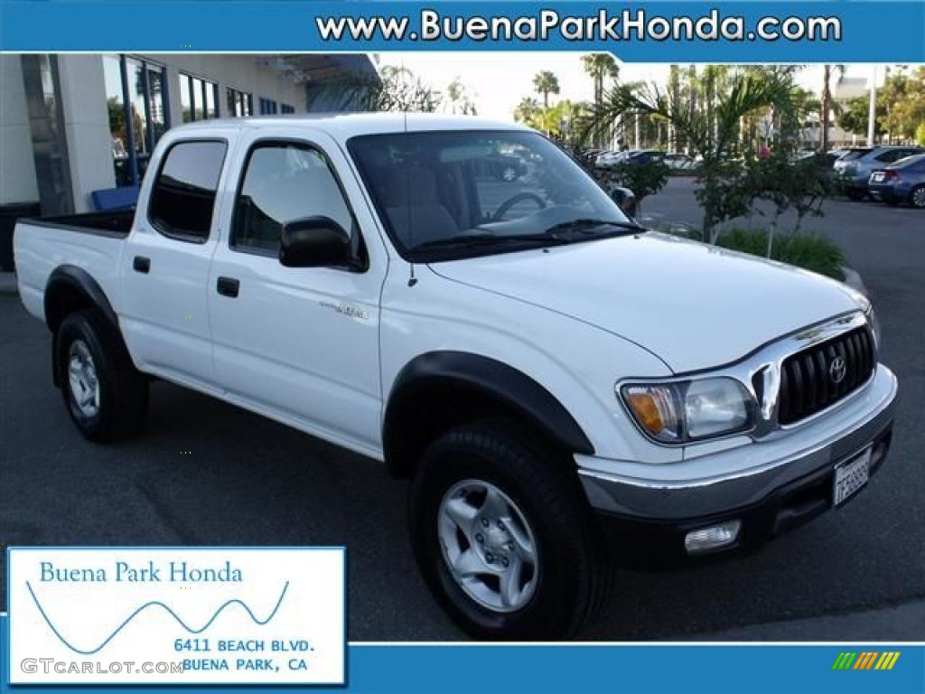 2004 Tacoma V6 PreRunner Double Cab - Super White / Charcoal photo #1