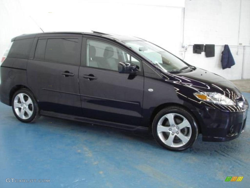 2007 MAZDA5 Sport - Dark Plum Mica / Black photo #4