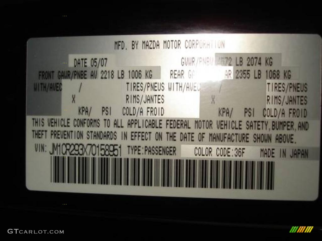 2007 MAZDA5 Sport - Dark Plum Mica / Black photo #47