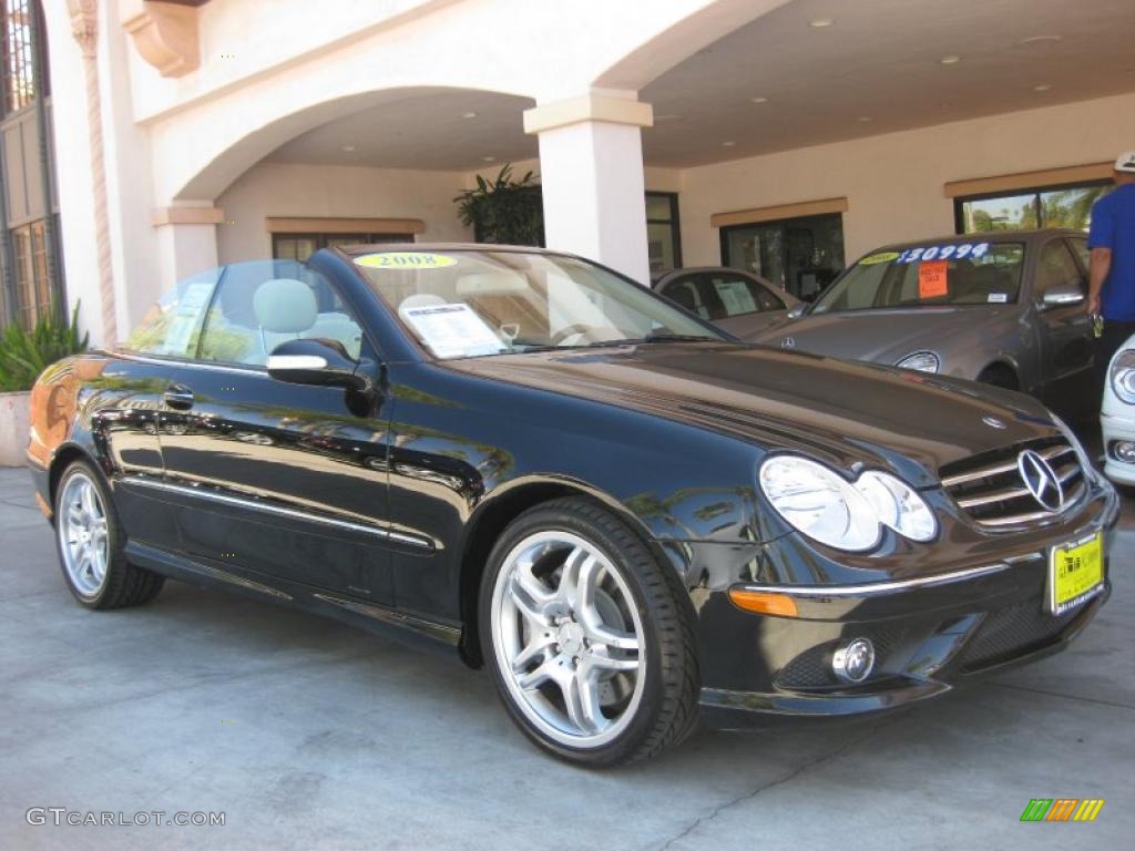 2008 CLK 550 Cabriolet - Black / Stone photo #1