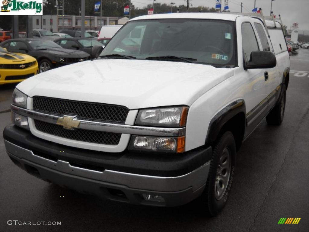 2005 Silverado 1500 LS Extended Cab 4x4 - Summit White / Dark Charcoal photo #14