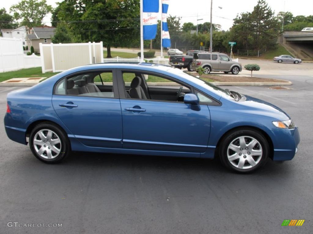 2010 Civic LX Sedan - Atomic Blue Metallic / Gray photo #6