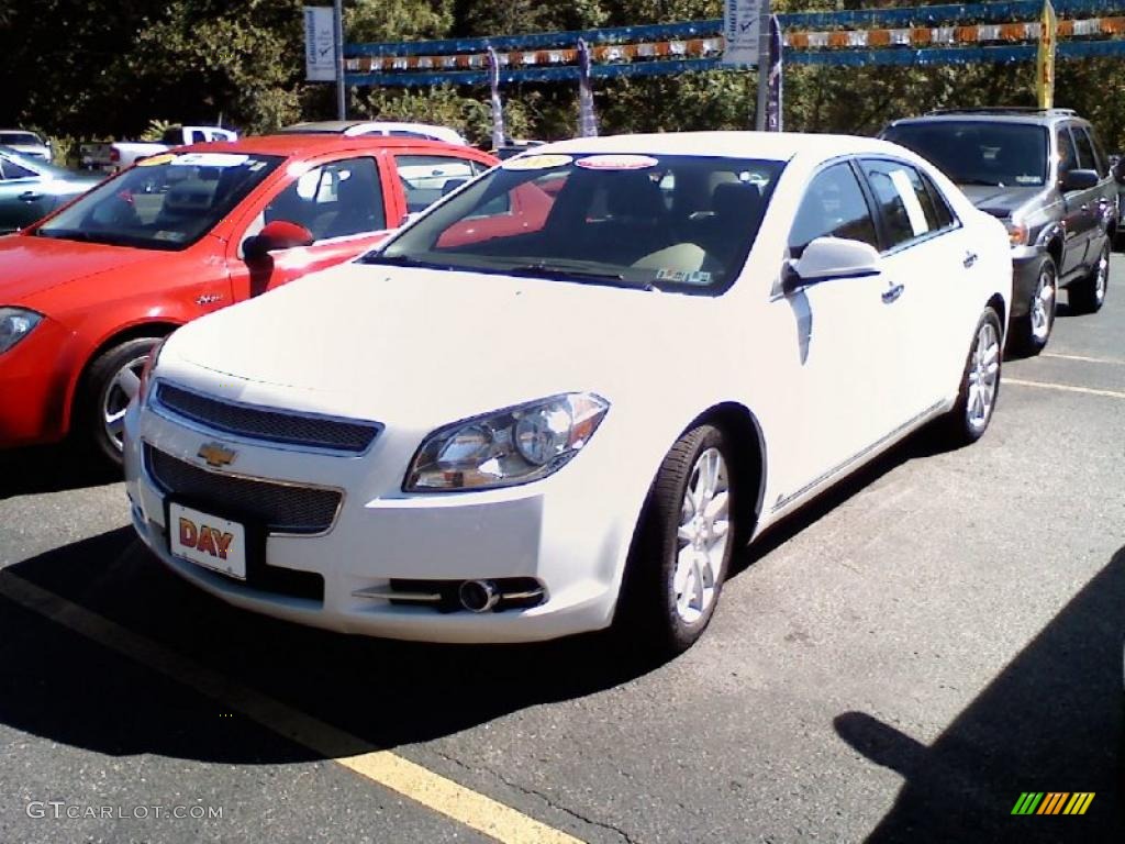 2009 Malibu LTZ Sedan - Summit White / Cocoa/Cashmere photo #1