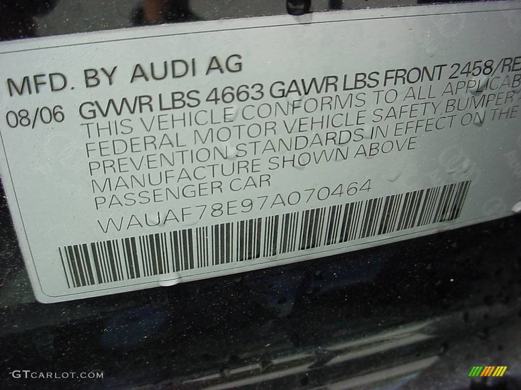 2007 A4 2.0T Sedan - Brilliant Black / Ebony photo #17