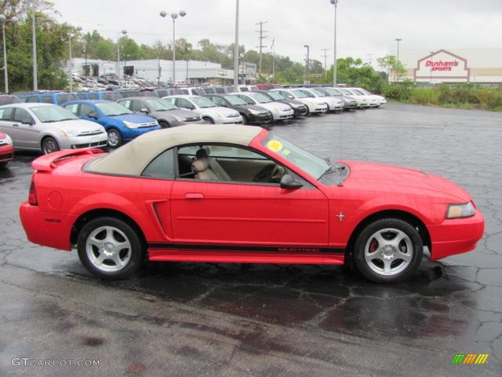 2003 Mustang V6 Convertible - Torch Red / Medium Parchment photo #5