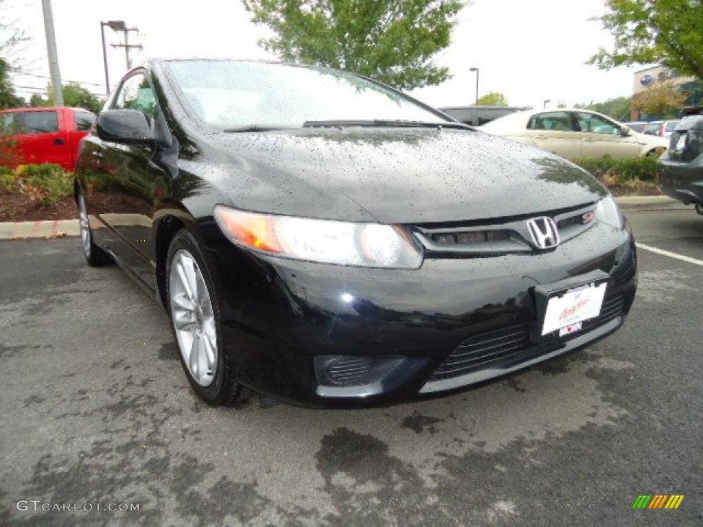 2007 Civic Si Coupe - Nighthawk Black Pearl / Black photo #1