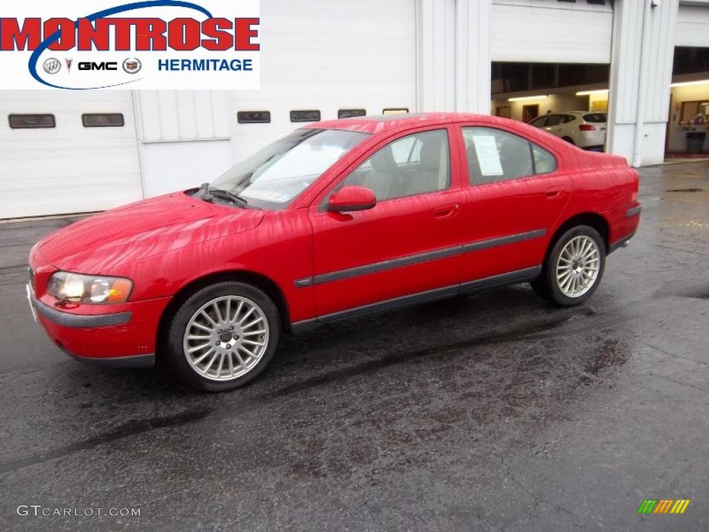 2002 S60 2.4T AWD - Red / Taupe photo #2