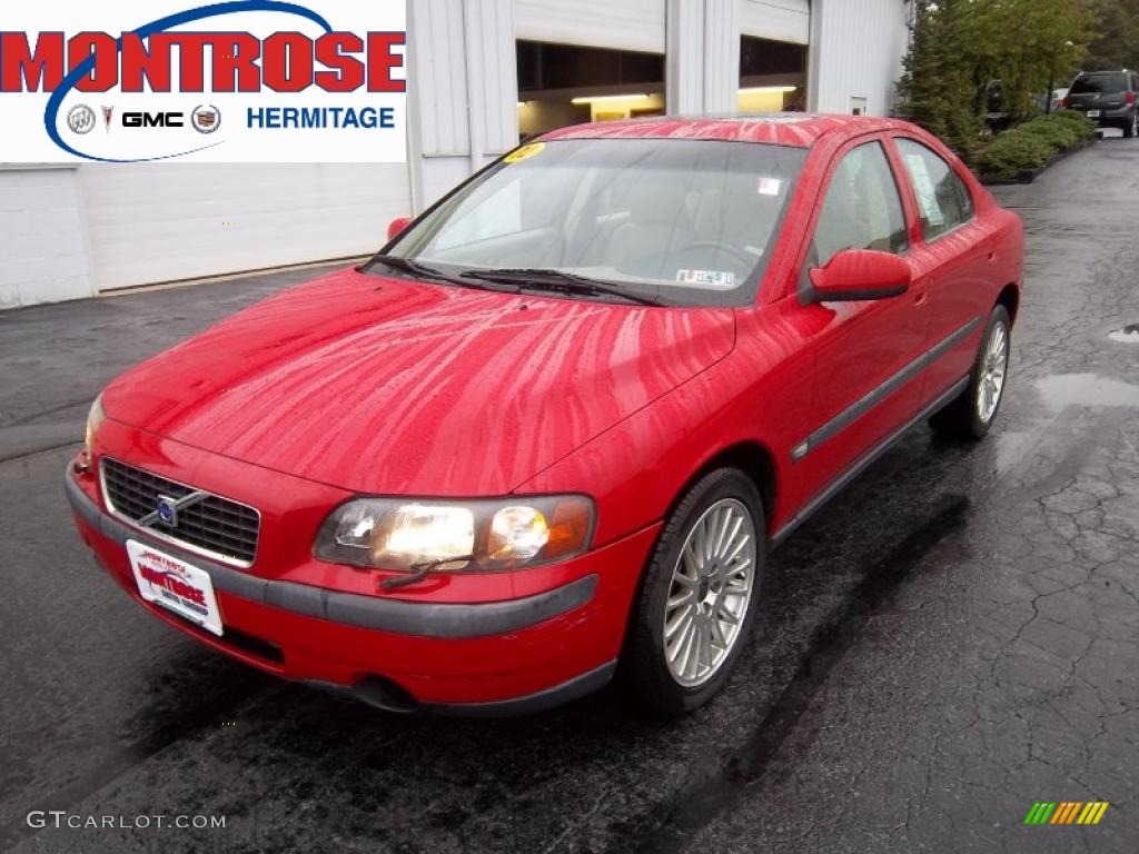 2002 S60 2.4T AWD - Red / Taupe photo #3