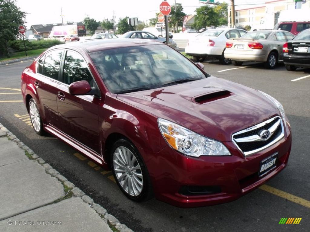 2010 Legacy 2.5 GT Limited Sedan - Ruby Red Pearl / Off Black photo #7