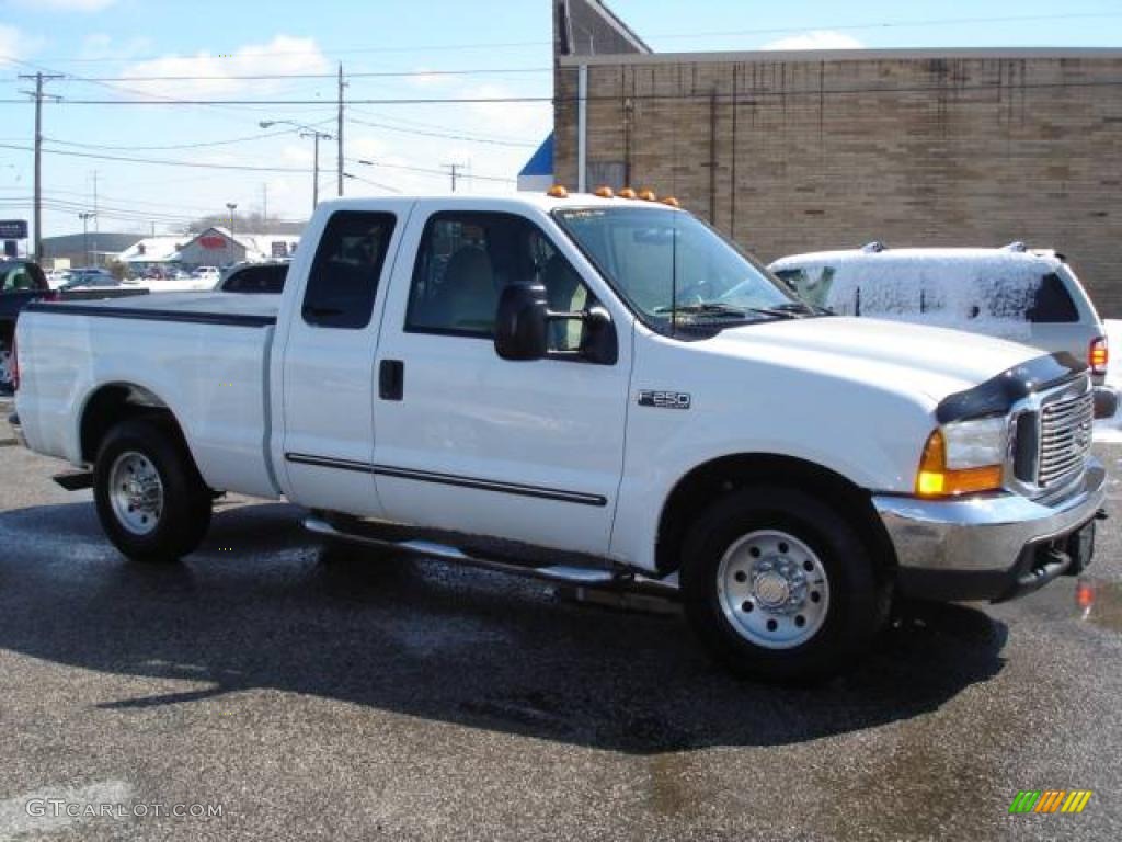 2000 F250 Super Duty XLT Extended Cab - Oxford White / Medium Parchment photo #3