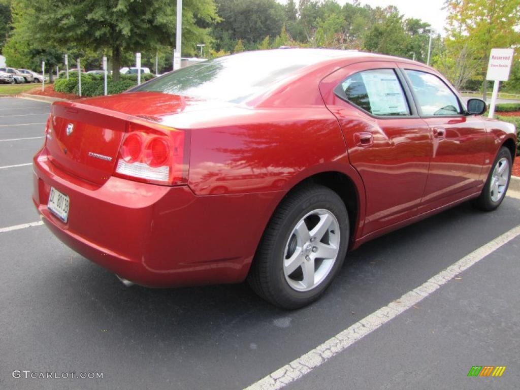 2010 Charger 3.5L - Inferno Red Crystal Pearl / Dark Slate Gray photo #3