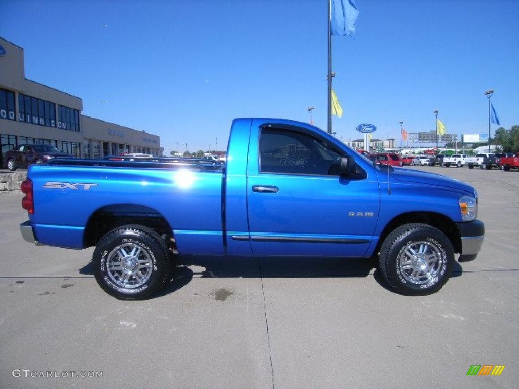 2008 Ram 1500 SXT Regular Cab 4x4 - Electric Blue Pearl / Medium Slate Gray photo #2