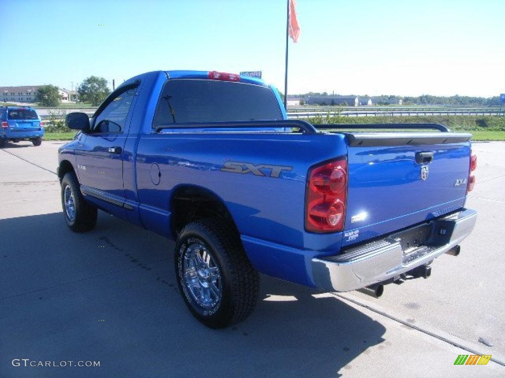 2008 Ram 1500 SXT Regular Cab 4x4 - Electric Blue Pearl / Medium Slate Gray photo #7