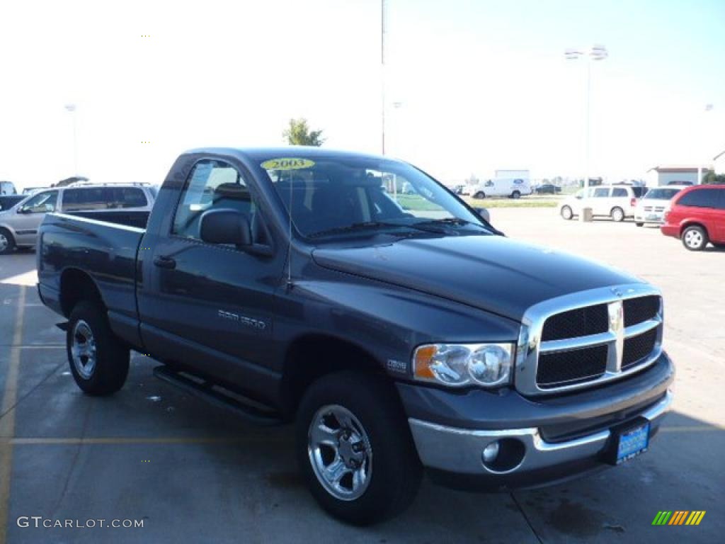 2003 Ram 1500 SLT Regular Cab 4x4 - Graphite Metallic / Dark Slate Gray photo #7