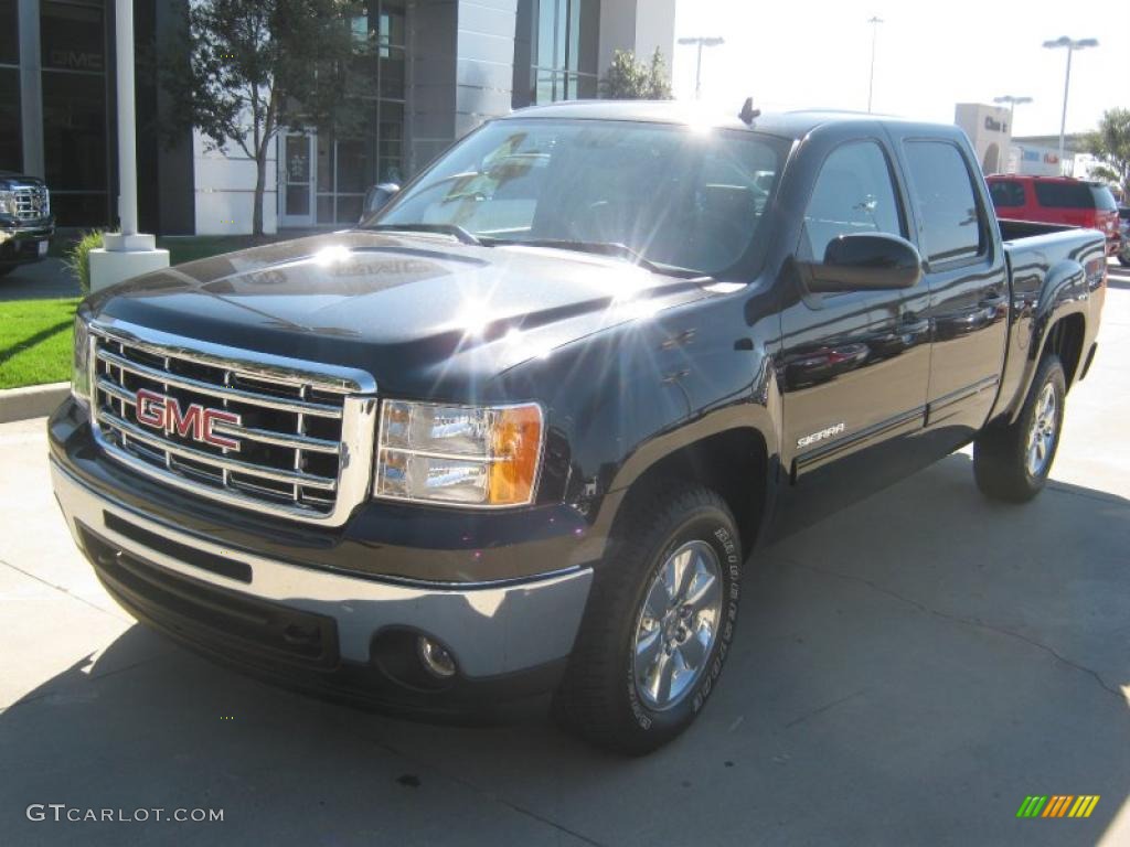 2010 Sierra 1500 SLT Crew Cab 4x4 - Onyx Black / Dark Titanium/Light Titanium photo #1