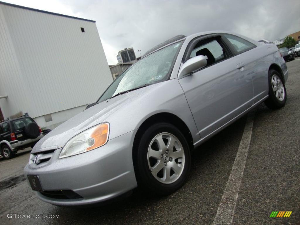 2003 Civic EX Coupe - Satin Silver Metallic / Black photo #1