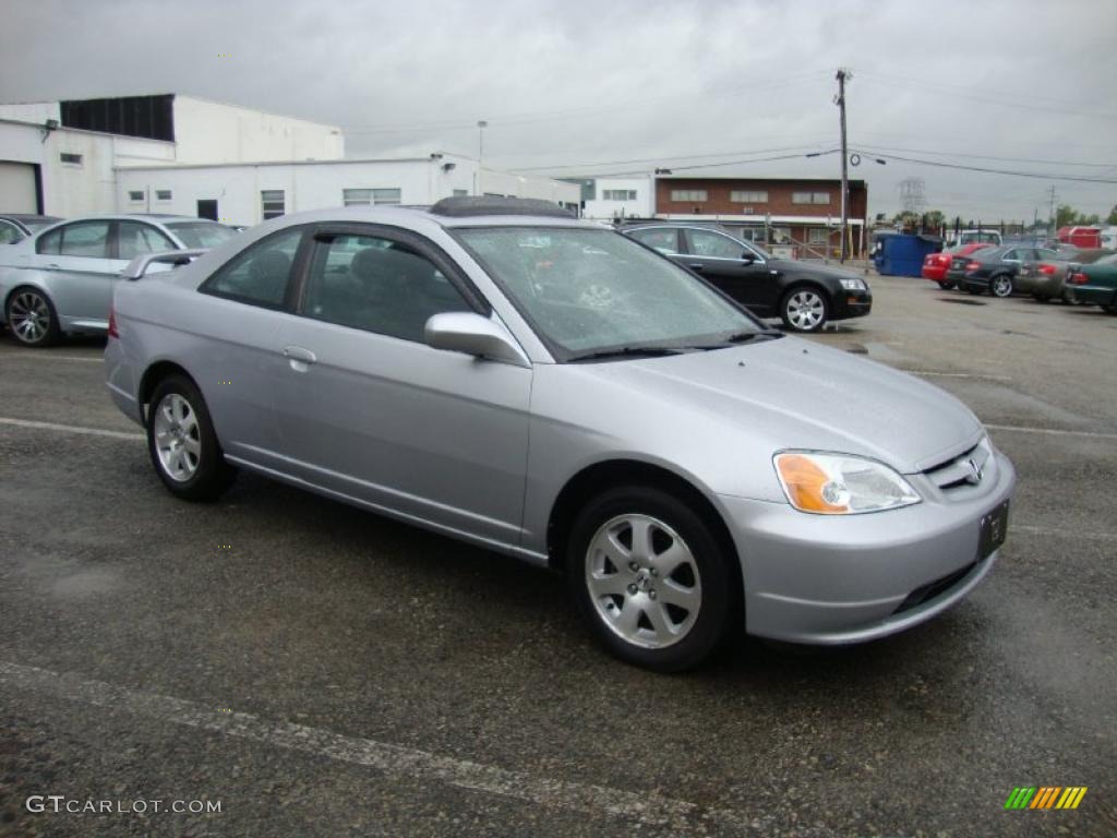 2003 Civic EX Coupe - Satin Silver Metallic / Black photo #6