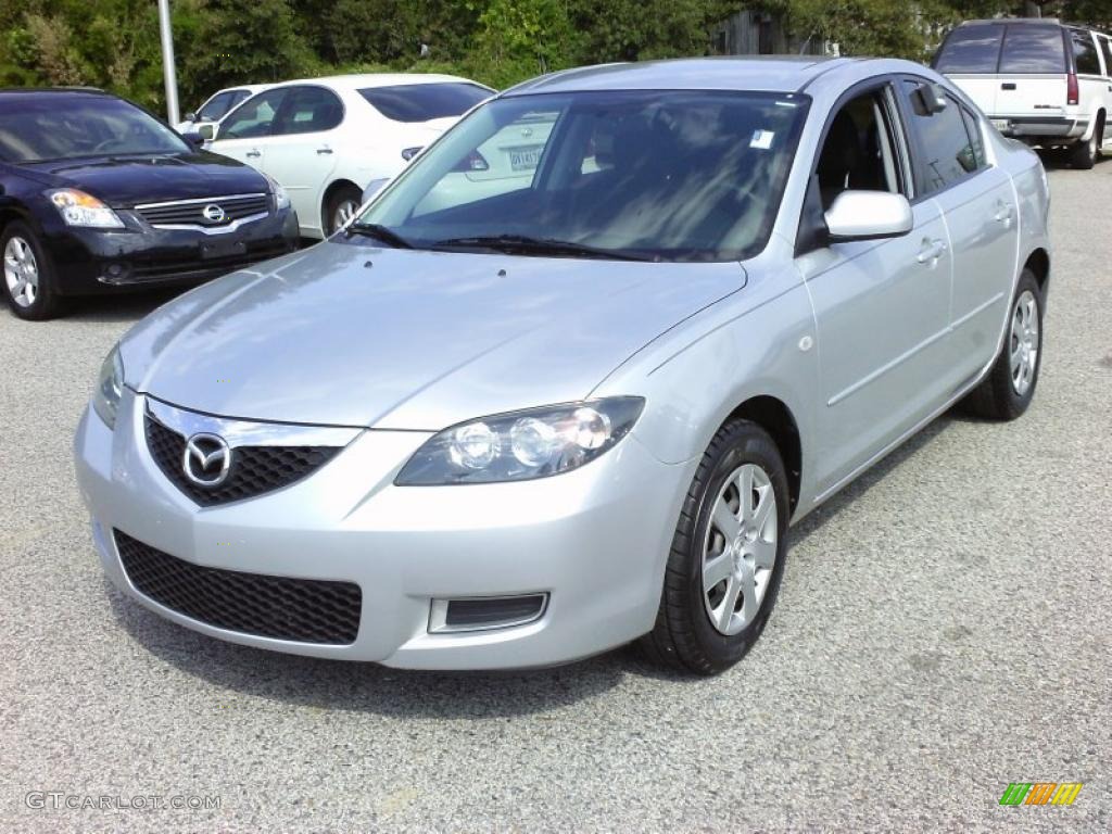 2007 MAZDA3 i Sedan - Sunlight Silver Metallic / Black photo #1