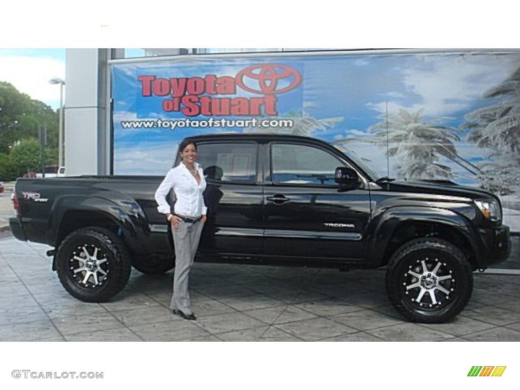 2010 Tacoma V6 SR5 TRD Sport Double Cab 4x4 - Black Sand Pearl / Graphite photo #1