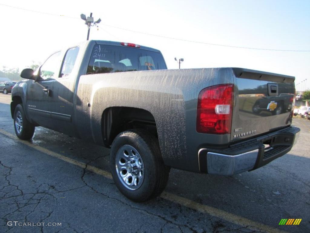 2011 Silverado 1500 LS Extended Cab - Steel Green Metallic / Dark Titanium photo #5