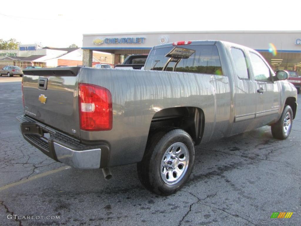 2011 Silverado 1500 LS Extended Cab - Steel Green Metallic / Dark Titanium photo #7