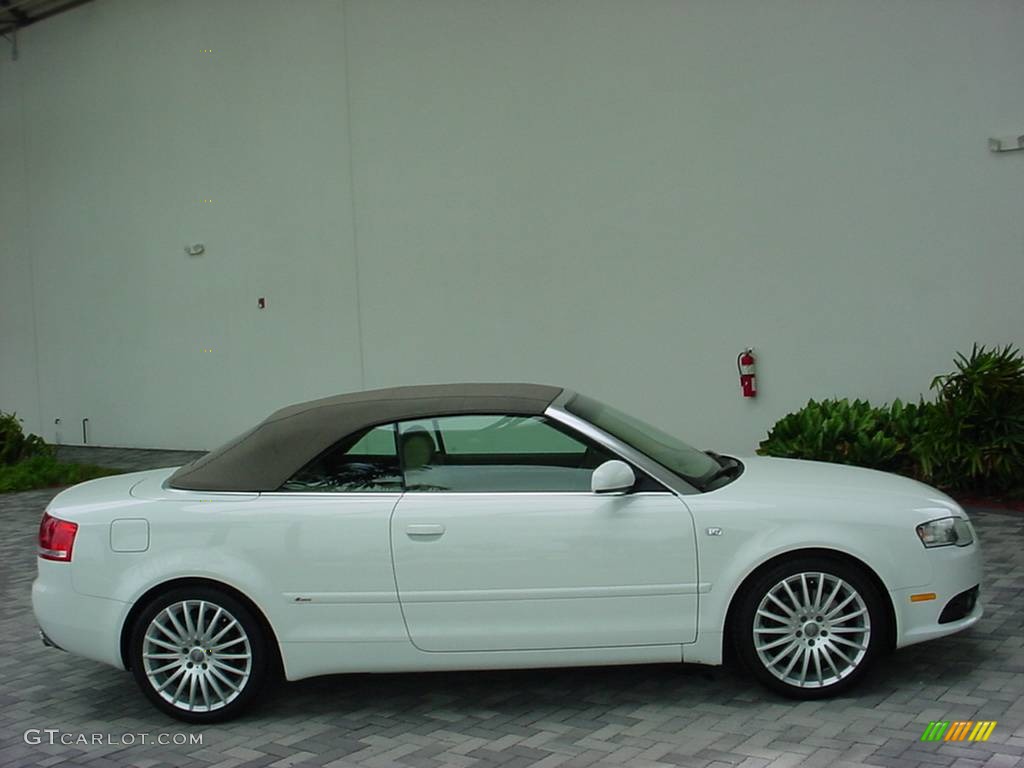 2007 A4 2.0T Cabriolet - Ibis White / Beige photo #6