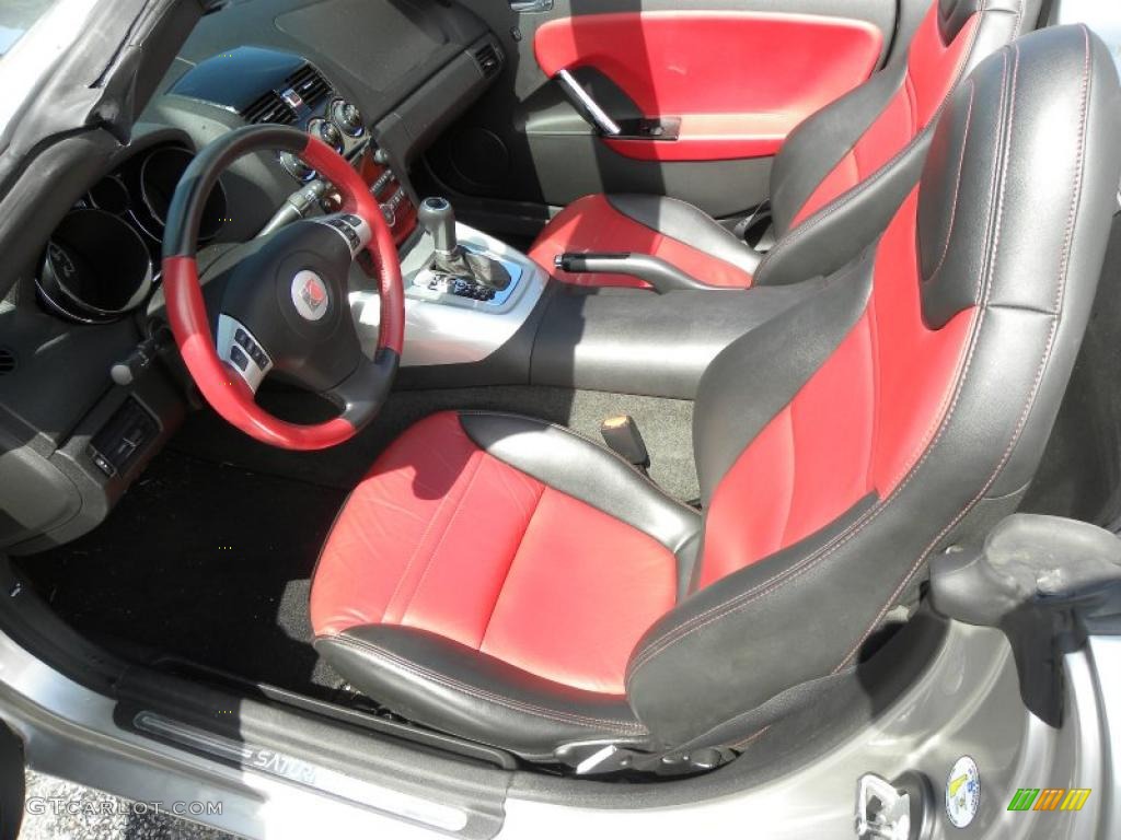 Red Interior 2007 Saturn Sky Roadster Photo #37232948
