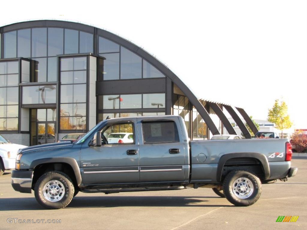 2007 Silverado 2500HD Classic LT Crew Cab 4x4 - Blue Granite Metallic / Tan photo #1